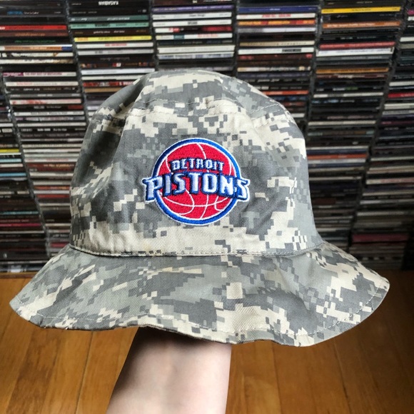 Rare Detroit Pistons Army Camo Bucket Hat - Picture 8 of 8